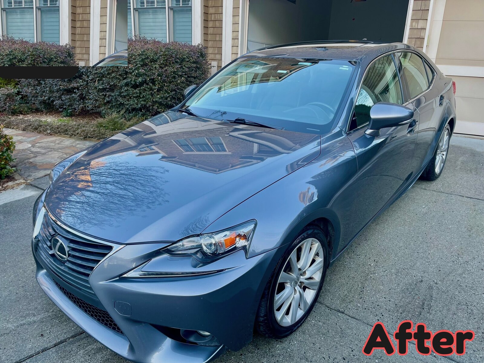 The same Lexus after a JJ's Mobile Detailing detail, with clean reflective paint